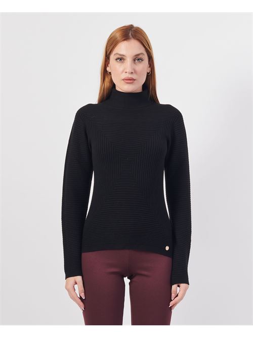 Pull col roulé femme MDM MADEMOISELLE DU MONDE | F74-5060NERO